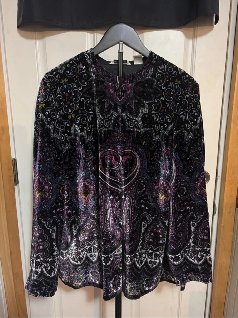 Vintage Laura Ashley Purple Paisley Velour Blazer/ Jacket